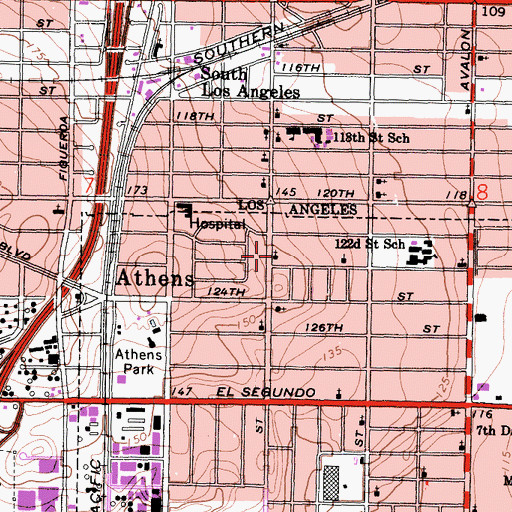 Topographic Map of Faith Jerusalem Baptist Church, CA