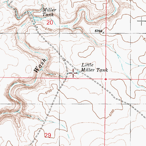Topographic Map of Little Miller Tank, AZ
