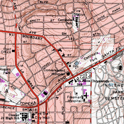 Topographic Map of Church of Jesus Christ of Latter Day Saints, CA