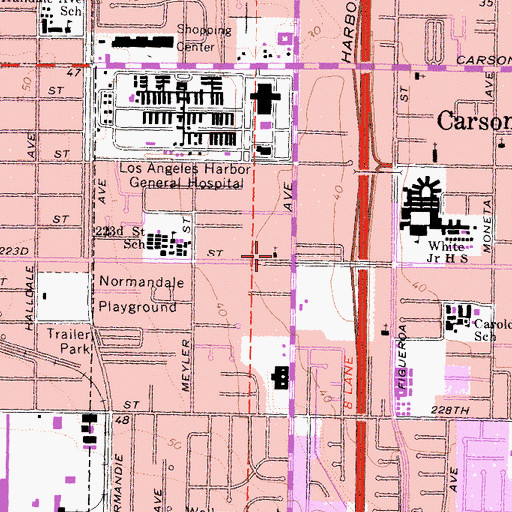 Topographic Map of Iglesia Bautista Horeb, CA