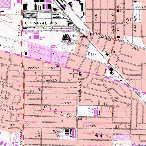 Topographic Map of South Bay Christian Center, CA