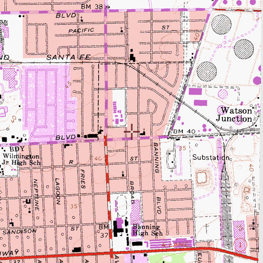 Topographic Map of Church of Christ, CA