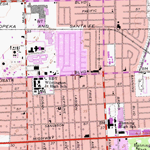 Topographic Map of First Christian Church, CA