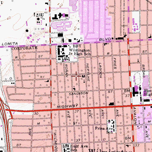 Topographic Map of Methodist Church of Samoa, CA