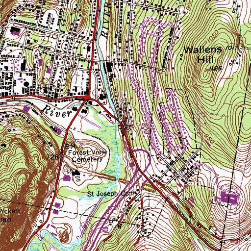 Topographic Map of Mad River, CT
