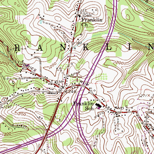 Topographic Map of Borough of Franklin Park, PA