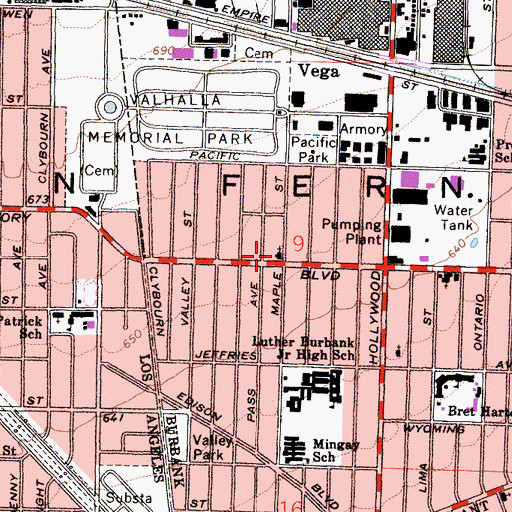 Topographic Map of Victory United Brethren In Christ Church, CA