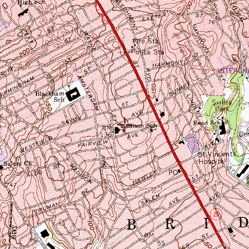Topographic Map of Madison School, CT