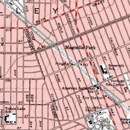 Topographic Map of Congregation Bnai Embnan, CA