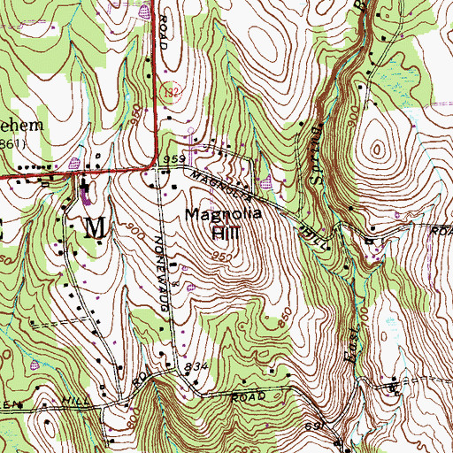 Topographic Map of Magnolia Hill, CT