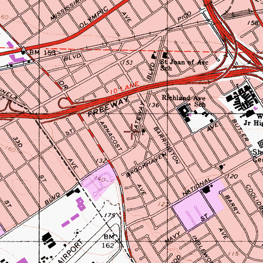 Topographic Map of Gateway Church, CA