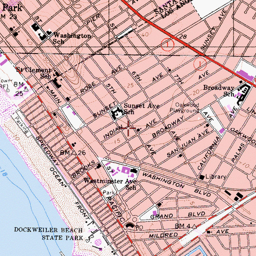 Topographic Map of New Bethel Baptist Church, CA
