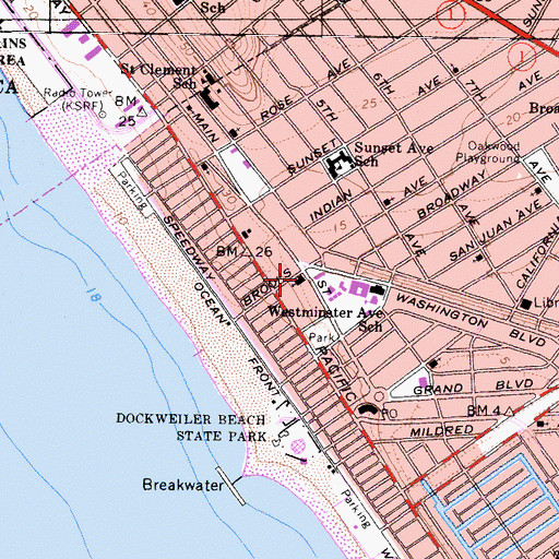 Topographic Map of Twentieth Church of Christ Scientist, CA