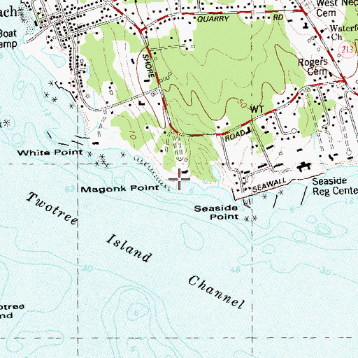 Topographic Map of Magonk Point, CT