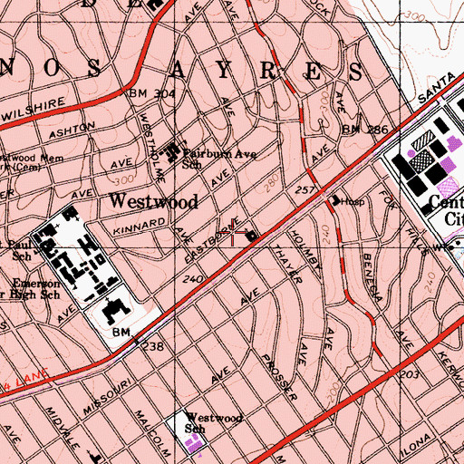 Topographic Map of Congregation Joseph Kahal, CA