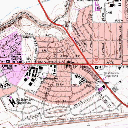 Topographic Map of Congregational Church of the Messiah, CA