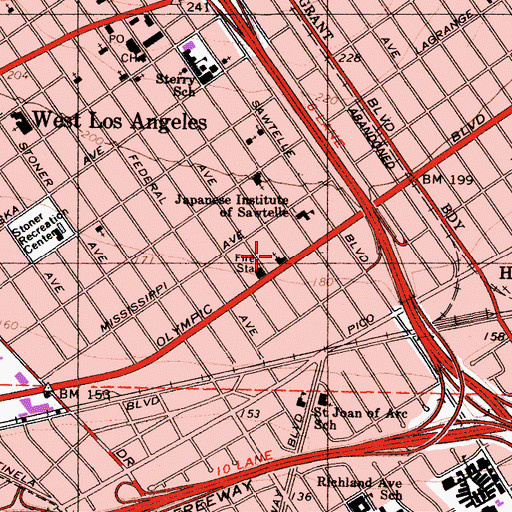 Topographic Map of Faith Tabernacle Church, CA