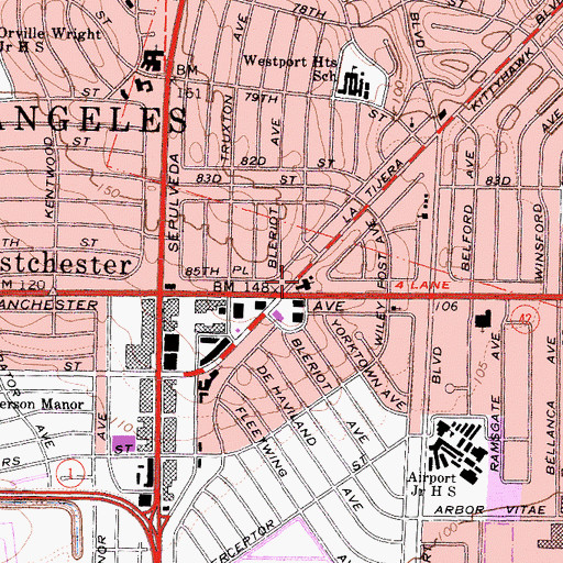 Topographic Map of First Baptist Church, CA