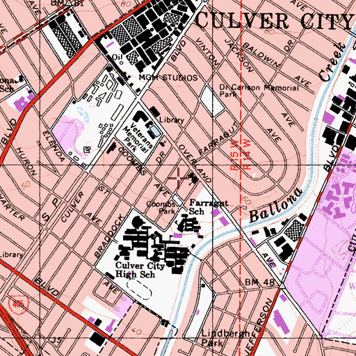 Topographic Map of Grace Lutheran Church, CA