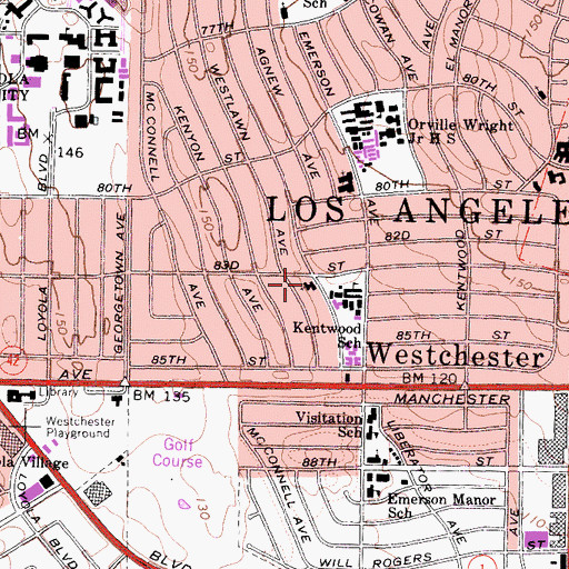 Topographic Map of Holy Nativity Church, CA