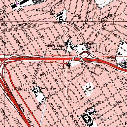 Topographic Map of Redeemer Baptist Church, CA