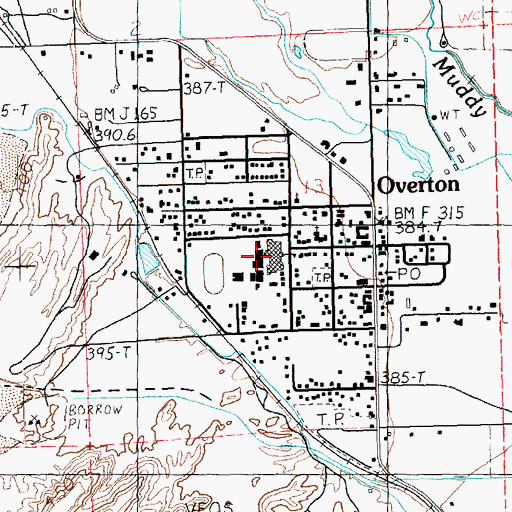 Topographic Map of Mack Lyon Middle School, NV