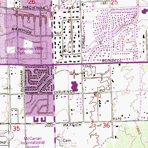 Topographic Map of Miley Achievement Center, NV