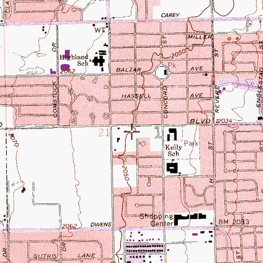 Topographic Map of Andre Agassi College Preparatory Academy, NV
