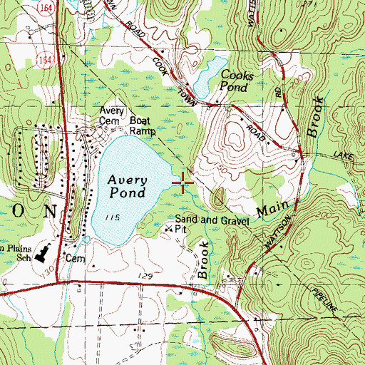 Topographic Map of Main Brook, CT