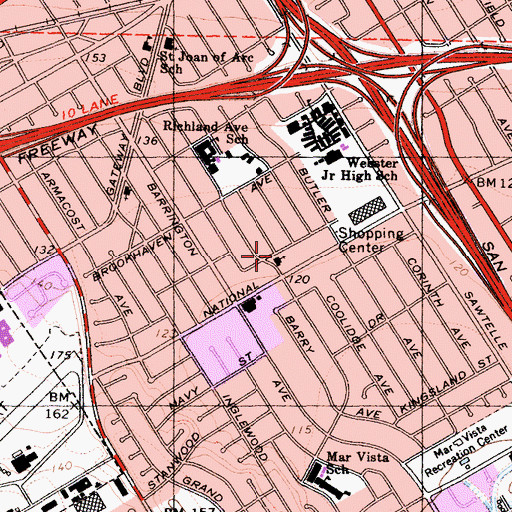 Topographic Map of Saint Andrew's Lutheran Church, CA