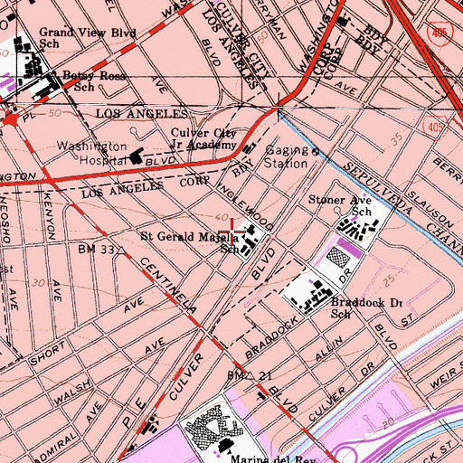 Topographic Map of Saint Gerard Majella Church, CA