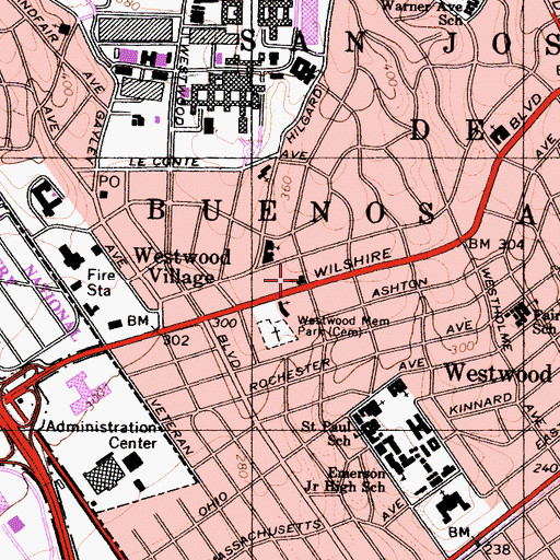 Topographic Map of University Bible Church, CA