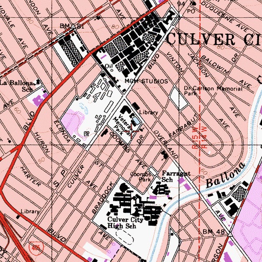 Topographic Map of Westside Unity Church, CA