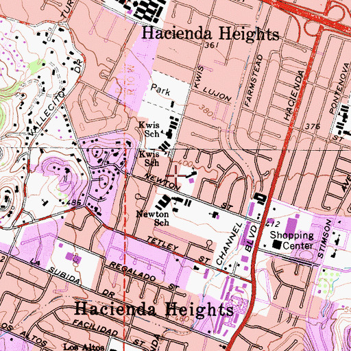 Topographic Map of Saint Matthews United Methodist Church, CA