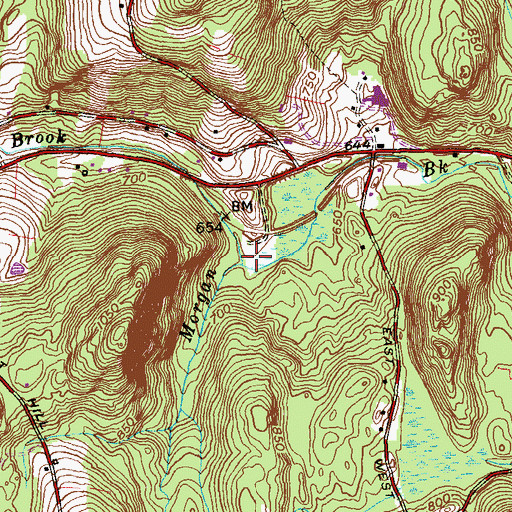 Topographic Map of Mallory Brook, CT
