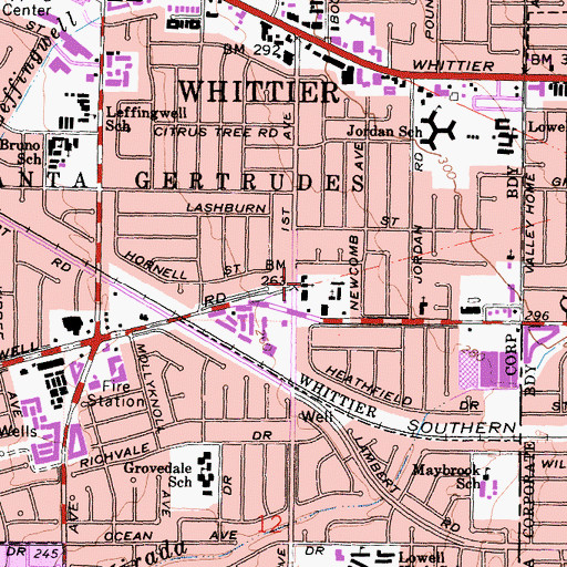 Topographic Map of New Life Christian Alliance Church, CA
