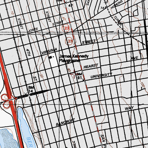 Topographic Map of Assyrian Cultural Center, CA