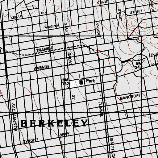 Topographic Map of Berkeley Center Building, CA