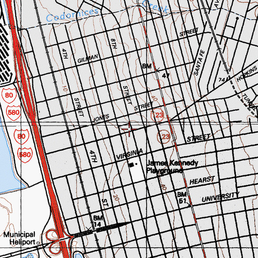 Topographic Map of Berkeley Engine Company Number 6, CA