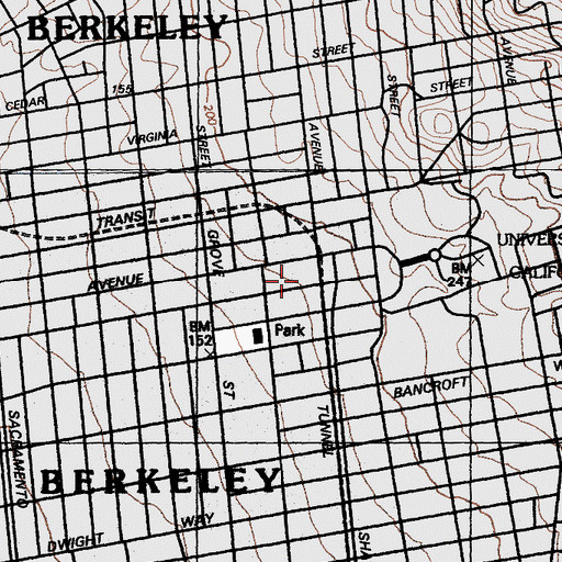 Topographic Map of Berkeley Reperatory Theatre, CA