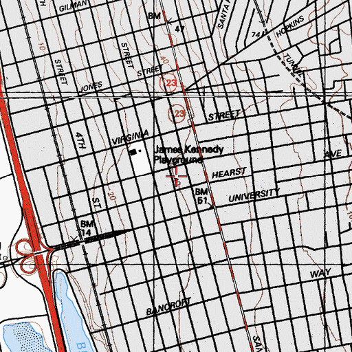 Topographic Map of Finnish Comrades Hall, CA