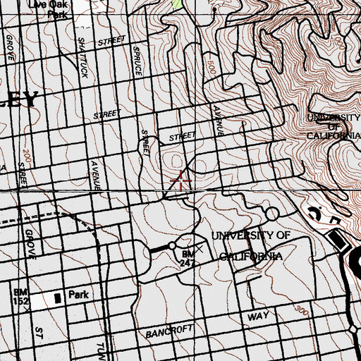 Topographic Map of Graduate Theological Union School, CA