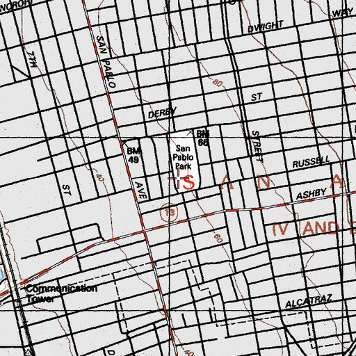 Topographic Map of San Pablo Center, CA