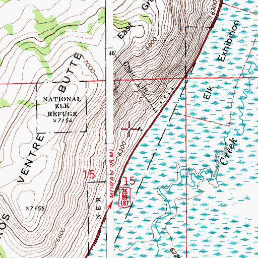 Topographic Map of National Museum of Wildlife Art of the United States, WY