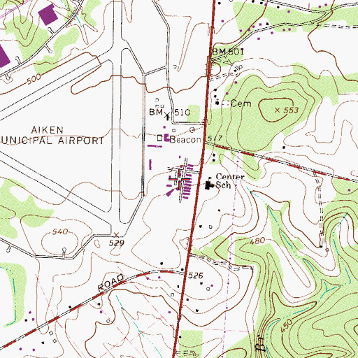 Topographic Map of Aiken Air Force Station (historical), SC