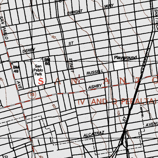Topographic Map of South Berkeley YMCA, CA