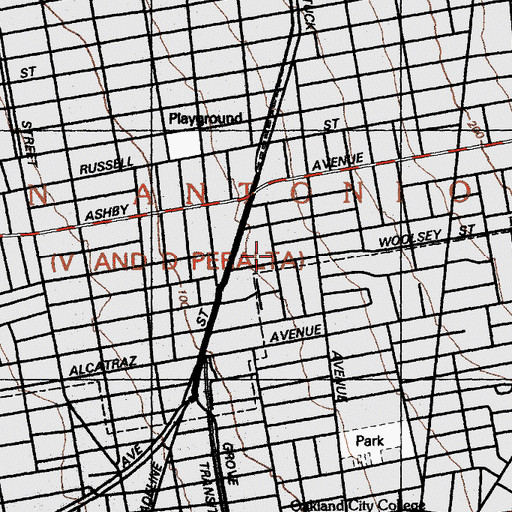 Topographic Map of All Nations Church of Christ, CA