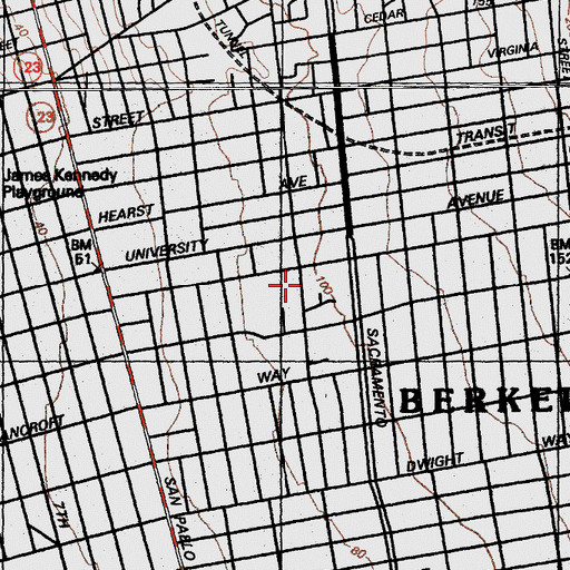 Topographic Map of Berkeley Chinese Community Church, CA