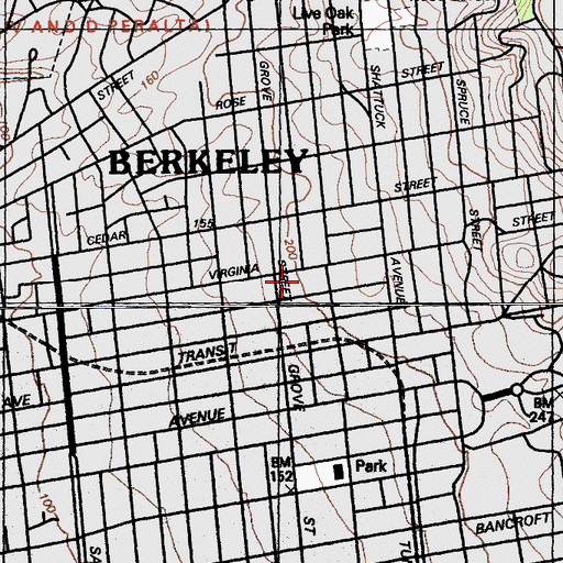 Topographic Map of Calvary Presbyterian Church, CA
