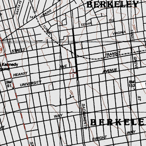 Topographic Map of Chinese Baptist Church, CA